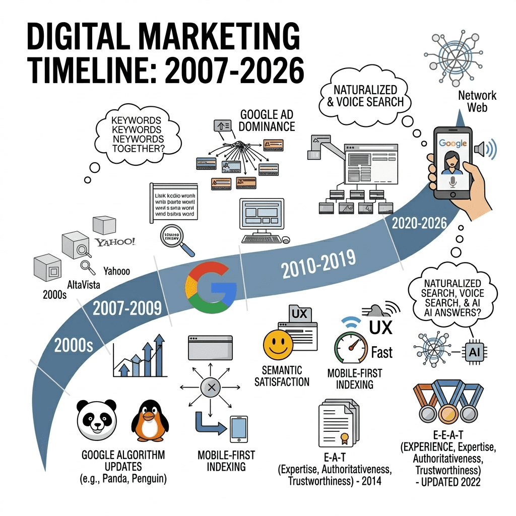 Digital marketing timeline: 2007-2026